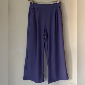 NWT Halara Flex MicroWaffle Wide Leg Pull On Pants Sz L Petite Purple